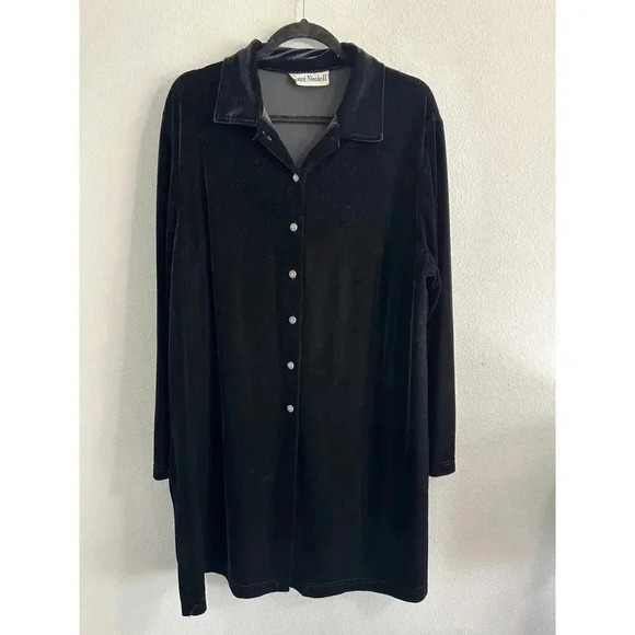 Vintage VTG Ronnie Nicole II Velvet Button Tunic Dress please see measurements - Picture 4 of 11